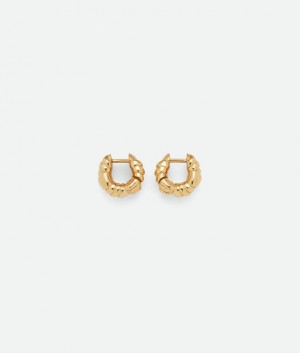 ARETES DE ORO 14k para mujer, BOTTEGA